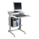 Table de travail PC H720-1100xI600xP500mm gris clair mobile-1