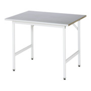 Table de travail Rau série Jessy, plateau avec revêtement en tôle d'acier