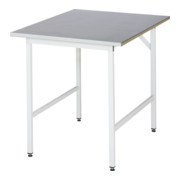 Table de travail Rau série Jessy, plateau avec revêtement en tôle d'acier