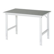 Rau Table de travail Tom, hauteur réglable manuellement en continu entre 760 et 1080 mm, plan de travail en linoléum
