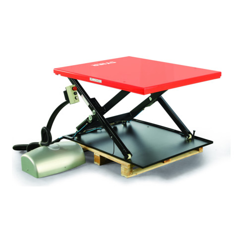 Table élévatrice plate à ciseaux STIER, capacité de charge 1 000 kg, plate-forme 1450x1140 mm