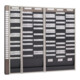 Tableau à fiches H1350xl490xP75 mm 2 rangées avec 25 compartiments-1