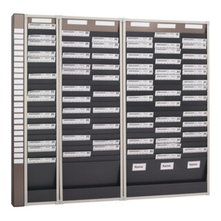 Tableau à fiches H750xl80xP75 mm index avec 10 compartiments