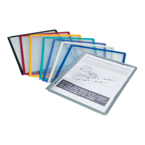 Tableau de présentation polypropylène avec cadre profilé bleu foncé DIN A4 peu r