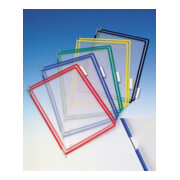 Tableau de présentation PVC cadre fil d'acier gainage en plast. jaune DIN A4 san