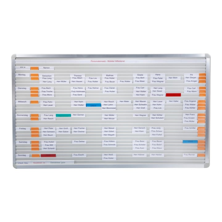 Tableau VISIPLAN Eichner sans grille, 31 rails 160 x 58 cm