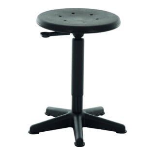 Tabouret de travail à patins STIER, hauteur d'assise 440-630 mm, assise en PU