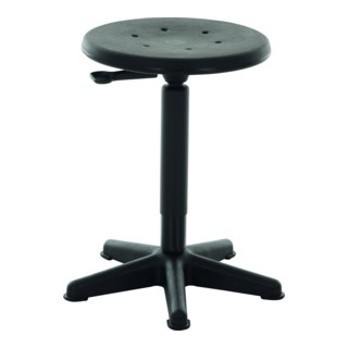 Tabouret de travail à patins STIER, hauteur d'assise 440-630 mm, assise en PU