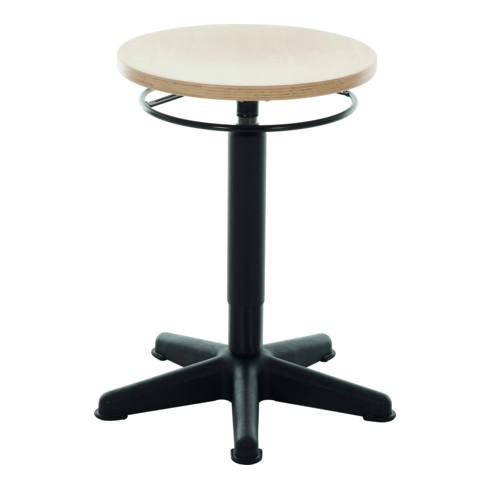 Tabouret de travail à patins STIER, hauteur d'assise 440-630mm, hêtre naturel