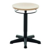 Tabouret de travail à patins STIER, hauteur d'assise 440-630mm, hêtre naturel