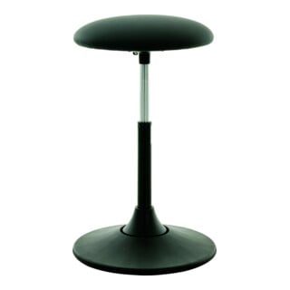 Tabouret multiposition STIER avec siège en similicuir noir, hauteur d'assise 500-700 mm
