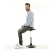 Tabouret multiposition STIER avec siège en similicuir noir, hauteur d'assise 500-700 mm-2