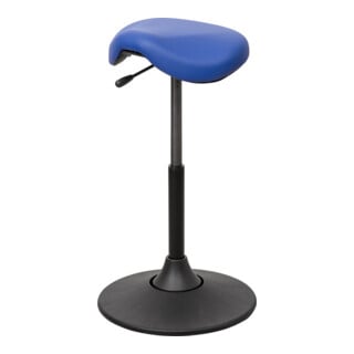 Tabouret multiposition STIER avec siège-selle bleu, hauteur d'assise 510-700 mm