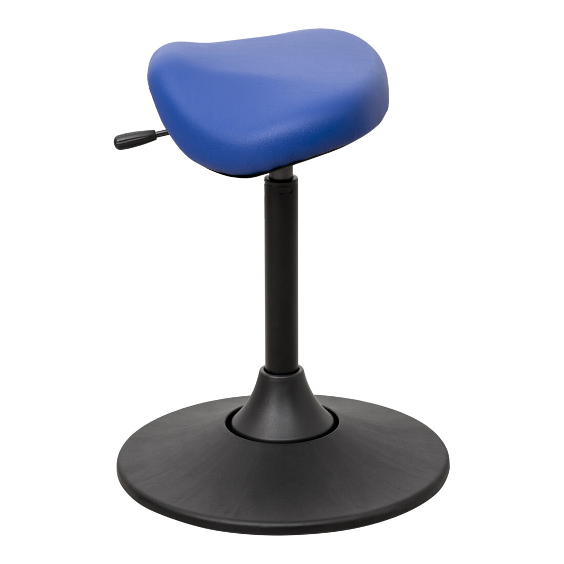 Tabouret multiposition STIER avec siège-selle bleu, hauteur d'assise 510-700 mm