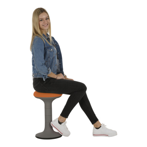 Tabouret rembourré Stier orange avec effet de balancement