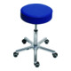 Tabouret pivotant à roulettes STIER, hauteur d'assise 540-720 mm, similicuir rembourré bleu foncé-1