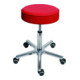 Tabouret pivotant à roulettes STIER, hauteur d'assise 540-720 mm, similicuir rembourré rouge-1