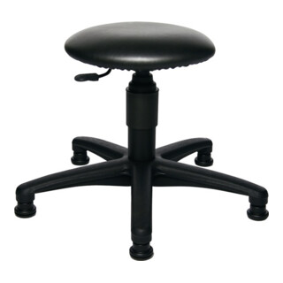 Tabouret pivotant avec patins Rembourrage simili cuir noir H. d'assise réglable