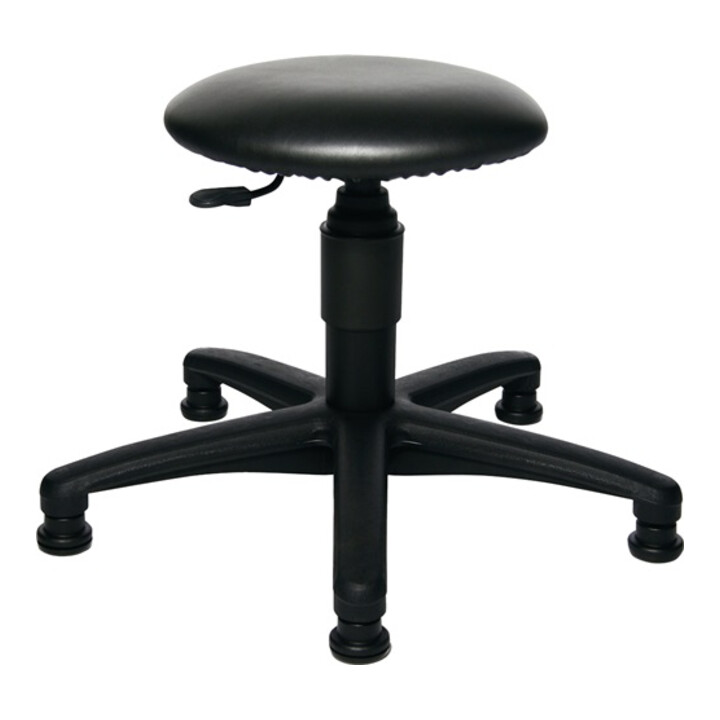 Tabouret pivotant avec patins Rembourrage simili cuir noir H. d'assise réglable