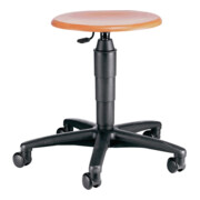 Tabouret pivotant avec roulettes hêtre naturel H. d'assise réglable 420-550 mm T