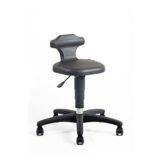 Tabouret pivotant Flex avec rouleaux mousse intégrale noir H. d'assise réglable