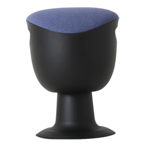 Tabouret pivotant multiposition STIER avec pied à disque, hauteur d'assise 465-585 mm, rembourrage bleu foncé