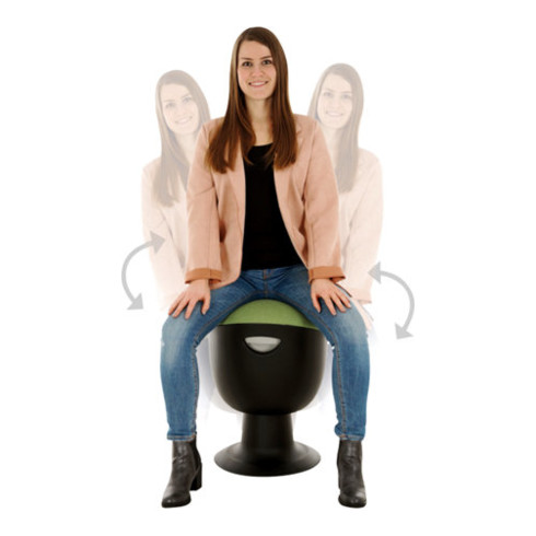 Tabouret pivotant multiposition STIER avec pied à disque, hauteur d'assise 465-585 mm, rembourrage bleu foncé