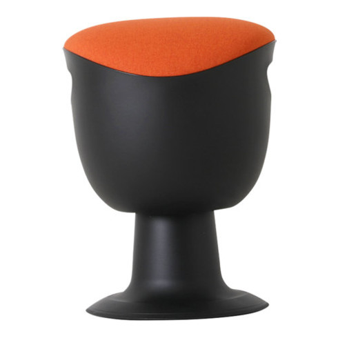 Tabouret pivotant multiposition STIER avec pied à disque, hauteur d'assise 465-585 mm, rembourrage orange