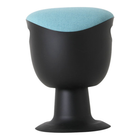 Tabouret pivotant multiposition STIER avec pied à disque, hauteur d'assise 465-585 mm, rembourrage turquoise