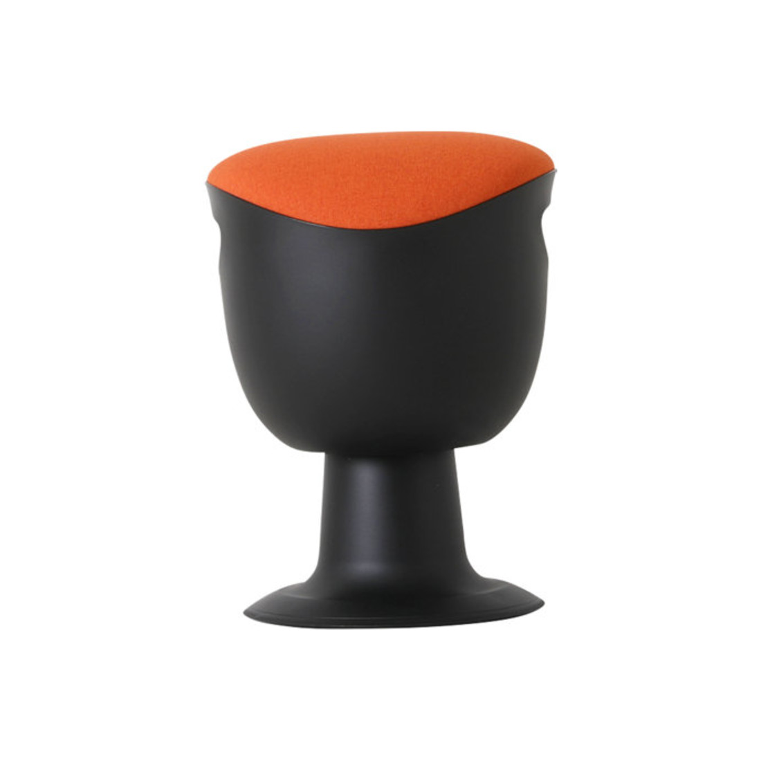Tabouret pivotant multiposition STIER avec pied à disque, hauteur d'assise 465-585 mm, rembourrage orange