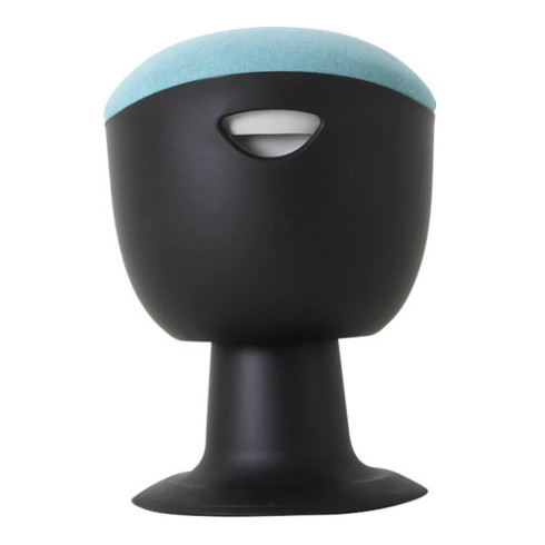 Tabouret pivotant multiposition STIER avec pied à disque, hauteur d'assise 465-585 mm, rembourrage turquoise