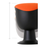 Tabouret pivotant multiposition STIER avec pied à disque, hauteur d'assise 465-585 mm, rembourrage turquoise-5