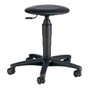 Tabouret pivotant TEC 60 siège en similicuir noir hauteur d'assise 400-530 mm avec roulettes