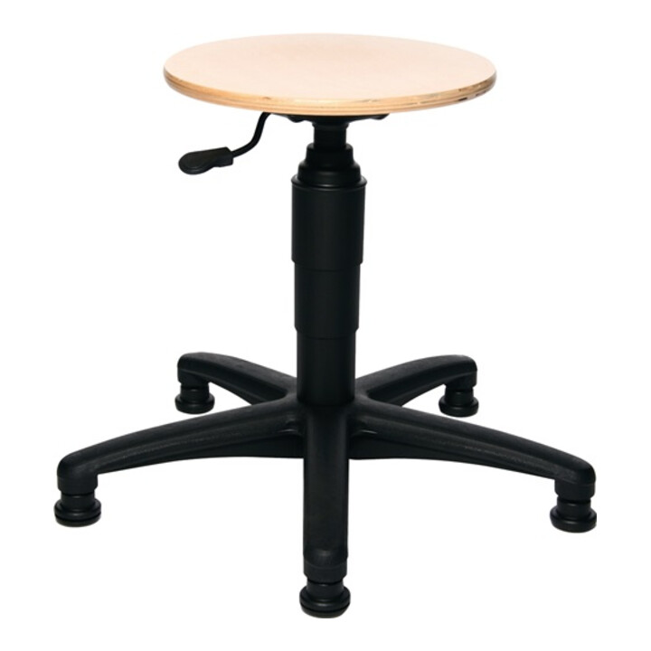 Tabouret pivotant Topstar avec patins hêtre naturel H. d'assise réglable