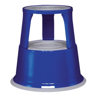 Tabouret roulant acier bleu clair H. avec/sans charge 430/440 mm D. haut 295 mm D. bas 435 mm