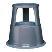Tabouret roulant acier bleu-gris H. avec/sans charge 430/440 mm D. dessus 295 mm D. dessous 435 mm
