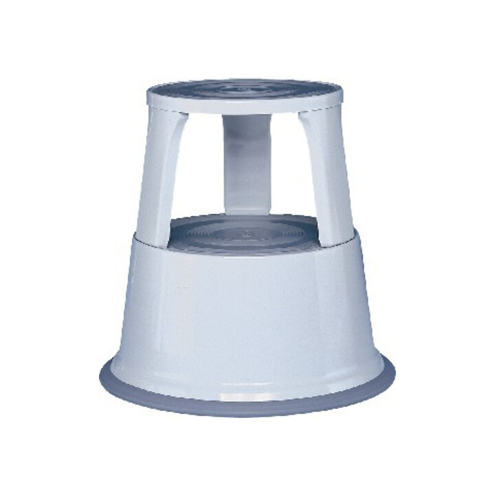 Tabouret roulant acier feuille gris clair H. avec/sans charge 430/440mm D. dessus 295mm D. dessous 435mm