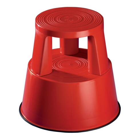 Tabouret roulant plastique rouge H. mit/sans charge 425/430 mm D. oben 290 mm D.