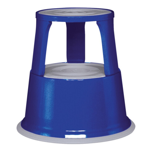 Tabouret roulant tôle d'acier, bleu H. mit/sans charge 430/440 mm D. oben 295 mm