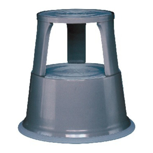 Tabouret roulant tôle d'acier grise H. mit/sans charge 430/440 mm D. oben 295 mm
