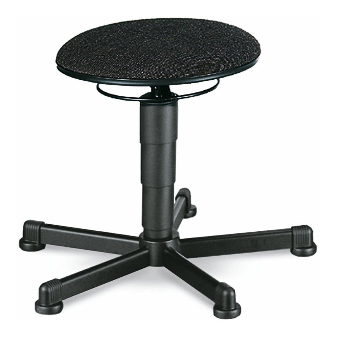 Tabouret sur patins Bimos, hauteur d'assise de 460-630 mm, tissu noir