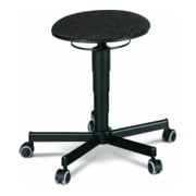 Tabouret sur roulettes Bimos, hauteur d'assise de 460-630 mm, tissu noir-1