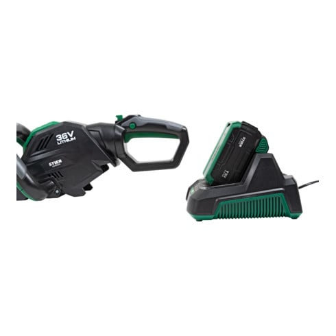 Taille-haies sans fil STIER SHS-54 + batterie 36 V 2,5 Ah + chargeur rapide 36 V 3 A