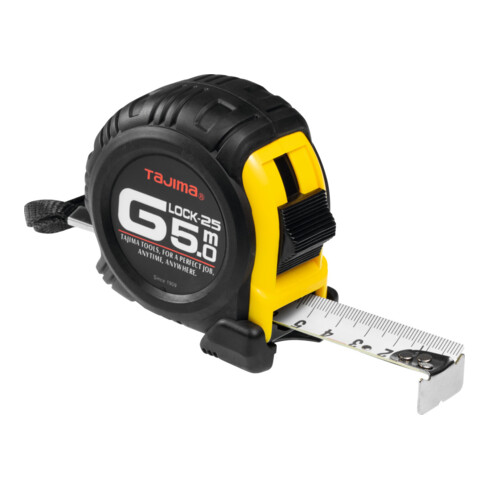 TAJIMA Flessometro con protezione custodia extra resistente, Nastro L=5/25m