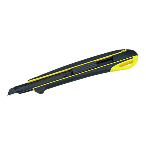TAJIMA Universeel mes met 2-componenten-greep en werkpunt met 1 lemmet Razar Black, 9 mm