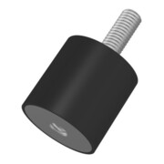 Tampon caoutchouc-métal cylindrique type B D15xH15mm M5x12 NR57
