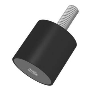 Tampon cylindrique caoutchouc-métal Type B D100xH60mm M16x41 NR55