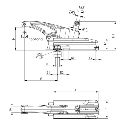 Tampon de serrage AMF DIN6326 BG combinaison réglable en continu