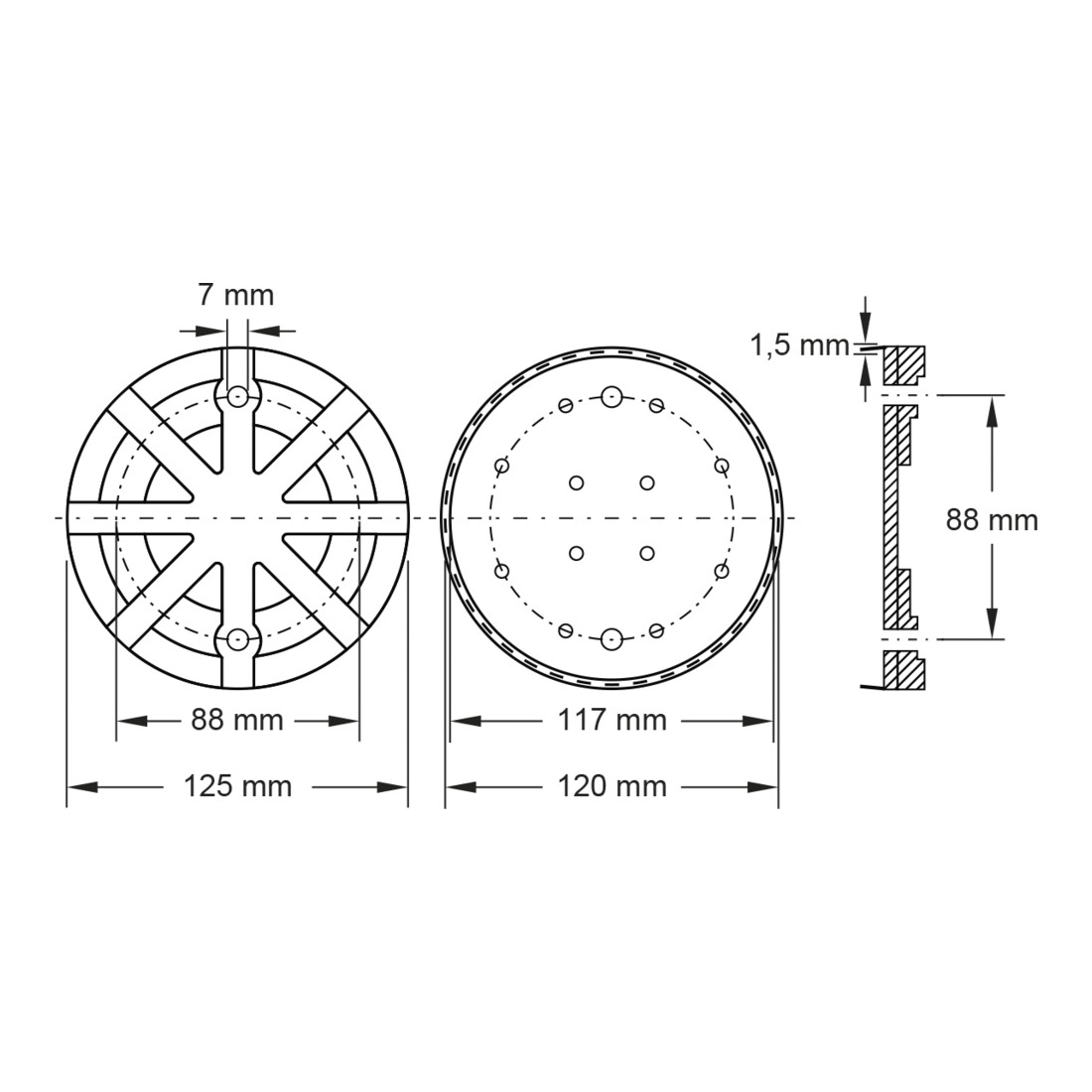 Tampon en caoutchouc 04 pour ponts élévateurs Nussbaum / AMI KS Tools Ø 125 mm
