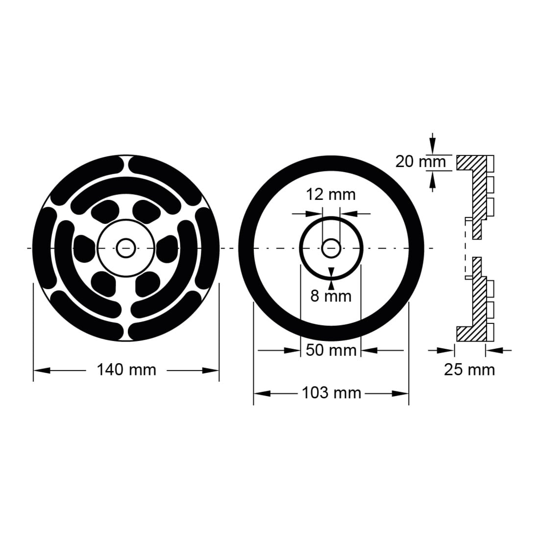Tampon en caoutchouc 20 pour ponts élévateurs OMCN KS Tools Ø 140 mm